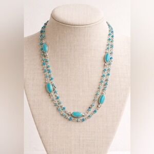 New Ralph Lauren Turquoise Beaded Gold Plated Necklace